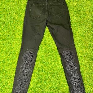 BLANK NYC Black crochet skinny jeans
